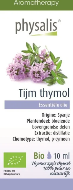 Olejek Eteryczny Tymianek Thymus Zygis Thymol (Tijm Thymol) BIO 10ml Physalis