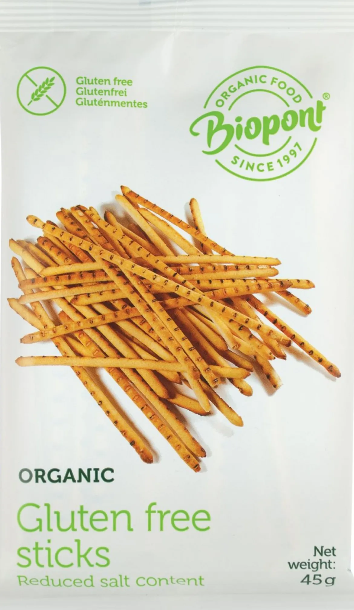 Paluszki bezglutenowe BIO 45g Biopont