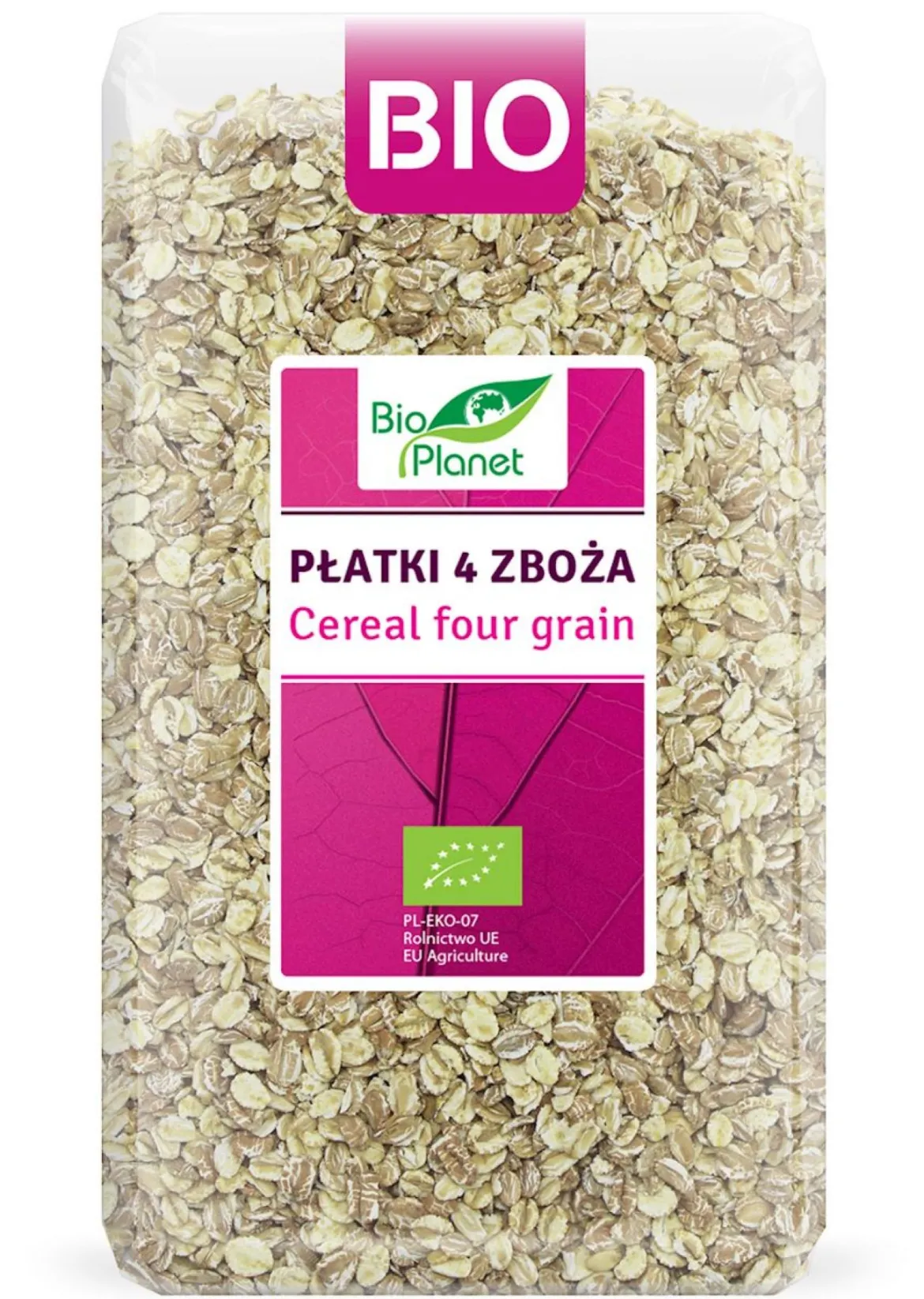 Płatki 4 Zboża (Orkisz, Owies, Jęczmień, Żyto) BIO 600g Bio Planet