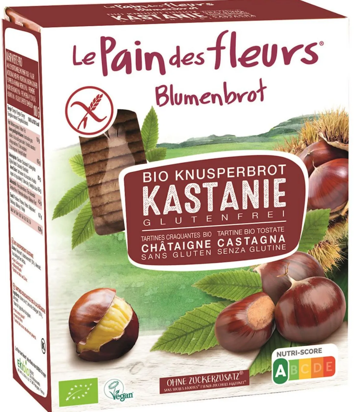 Pieczywo Chrupkie Błonnikowe Kasztanowe Bezglutenowe BIO 150g Le Pain des fleurs