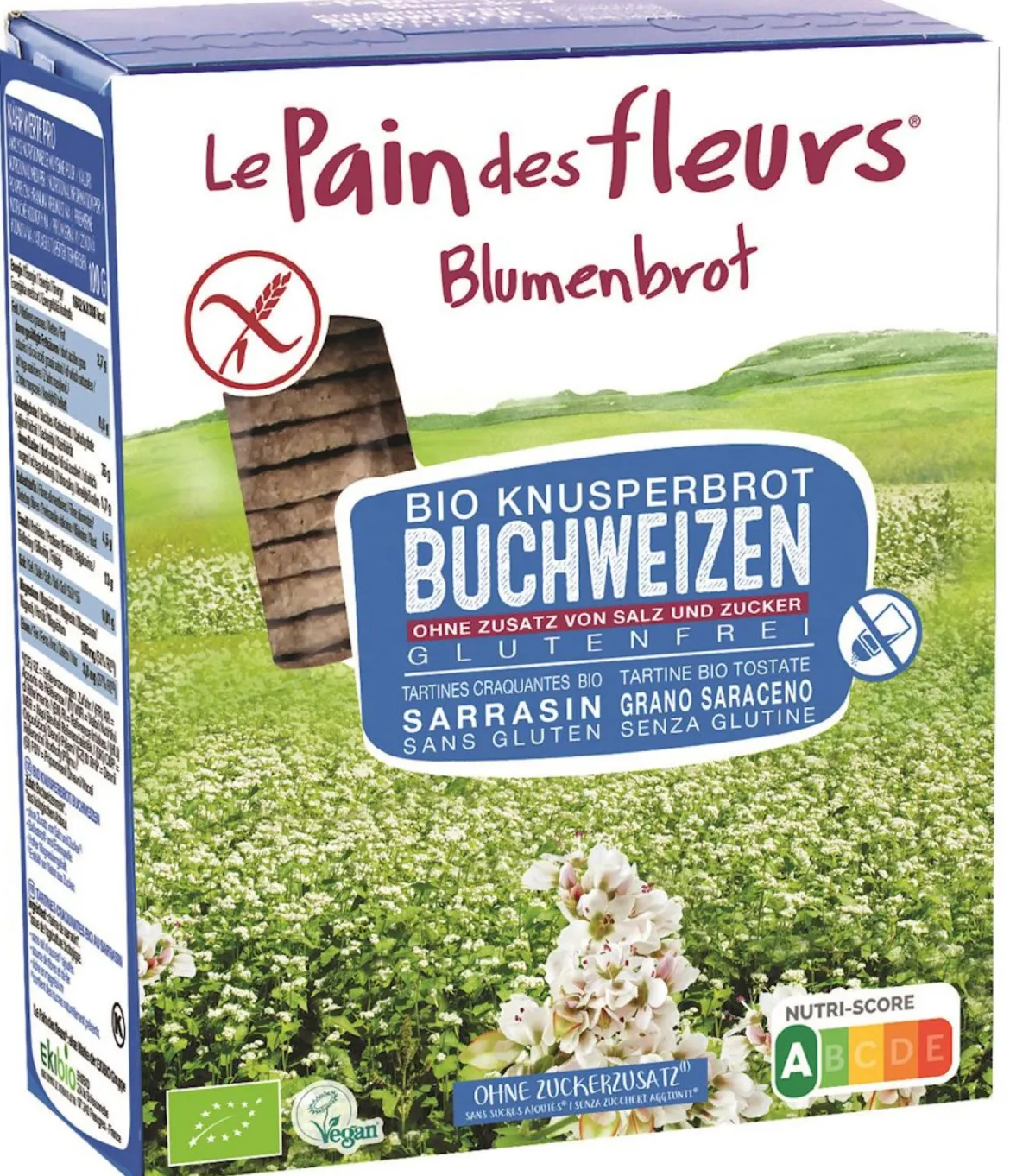 Pieczywo Chrupkie Proteinowe Gryczane bez Dodatku Soli i Cukru Bezglutenowe BIO 150g Le Pain des fleurs
