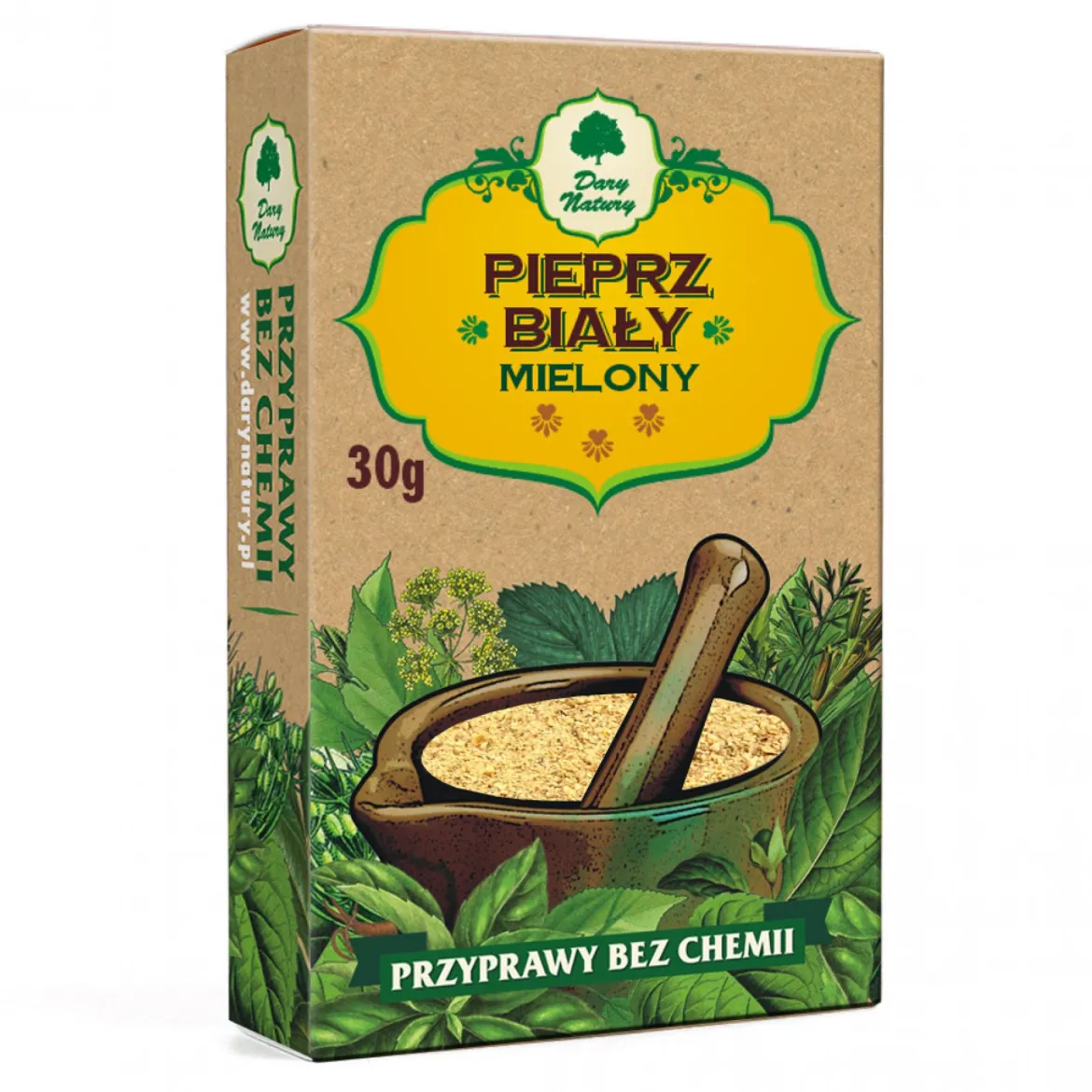 Pieprz biały mielony (kartonik) 50g Dary Natury