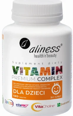 Premium Vitamin Complex dla dzieci 120tabletek do ssania Aliness