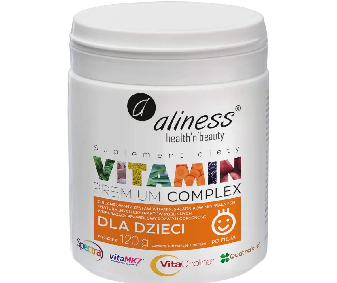 Premium Vitamin Complex dla dzieci w proszku 120g Aliness