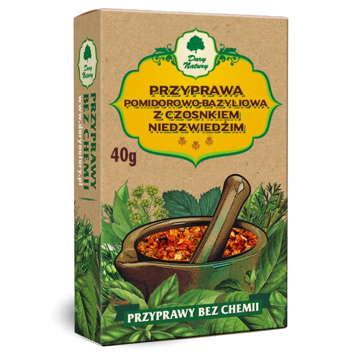 Przyprawa pomidorowo-bazyliowa z czosnkiem niedzwiedzim 40g Dary Natury