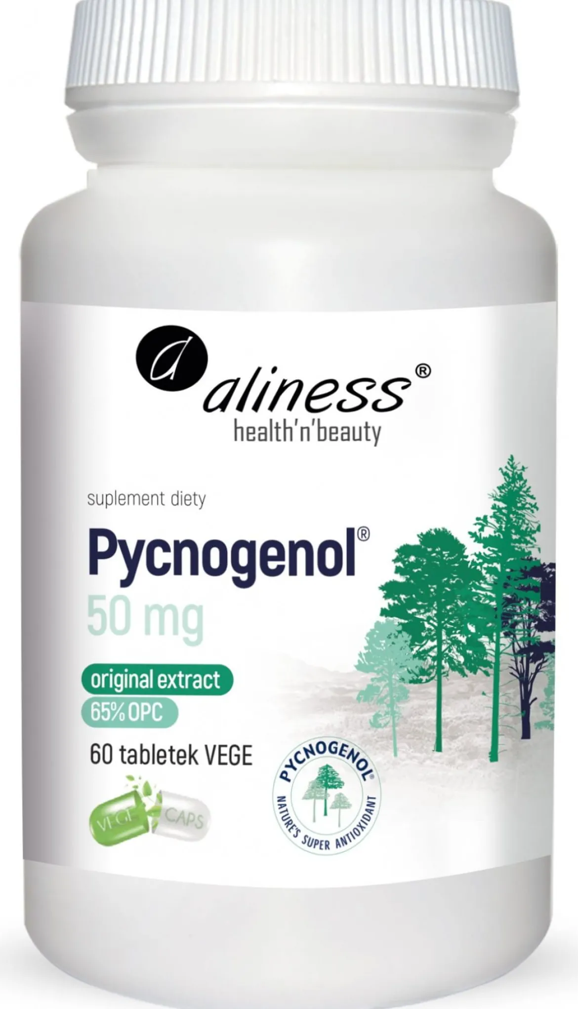 Pycnogenol® extract 65% 50mg x 60vege tabs Aliness
