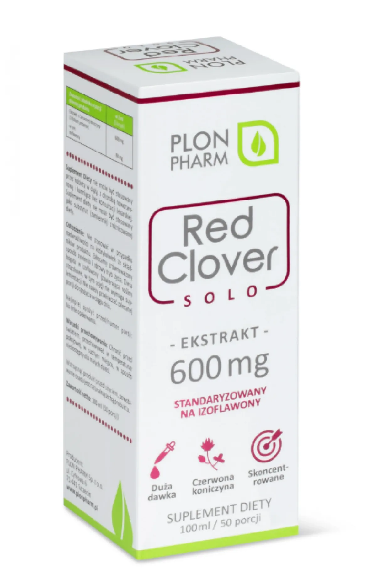 Red Clover 600mg 100ml Plon Pharm