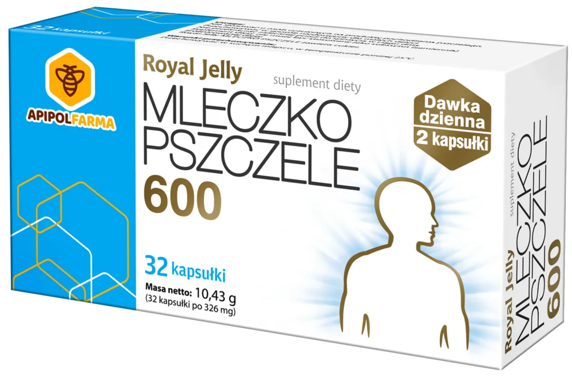 Royal Jelly Mleczko pszczele 600 32 kapsułki Apipol Farma
