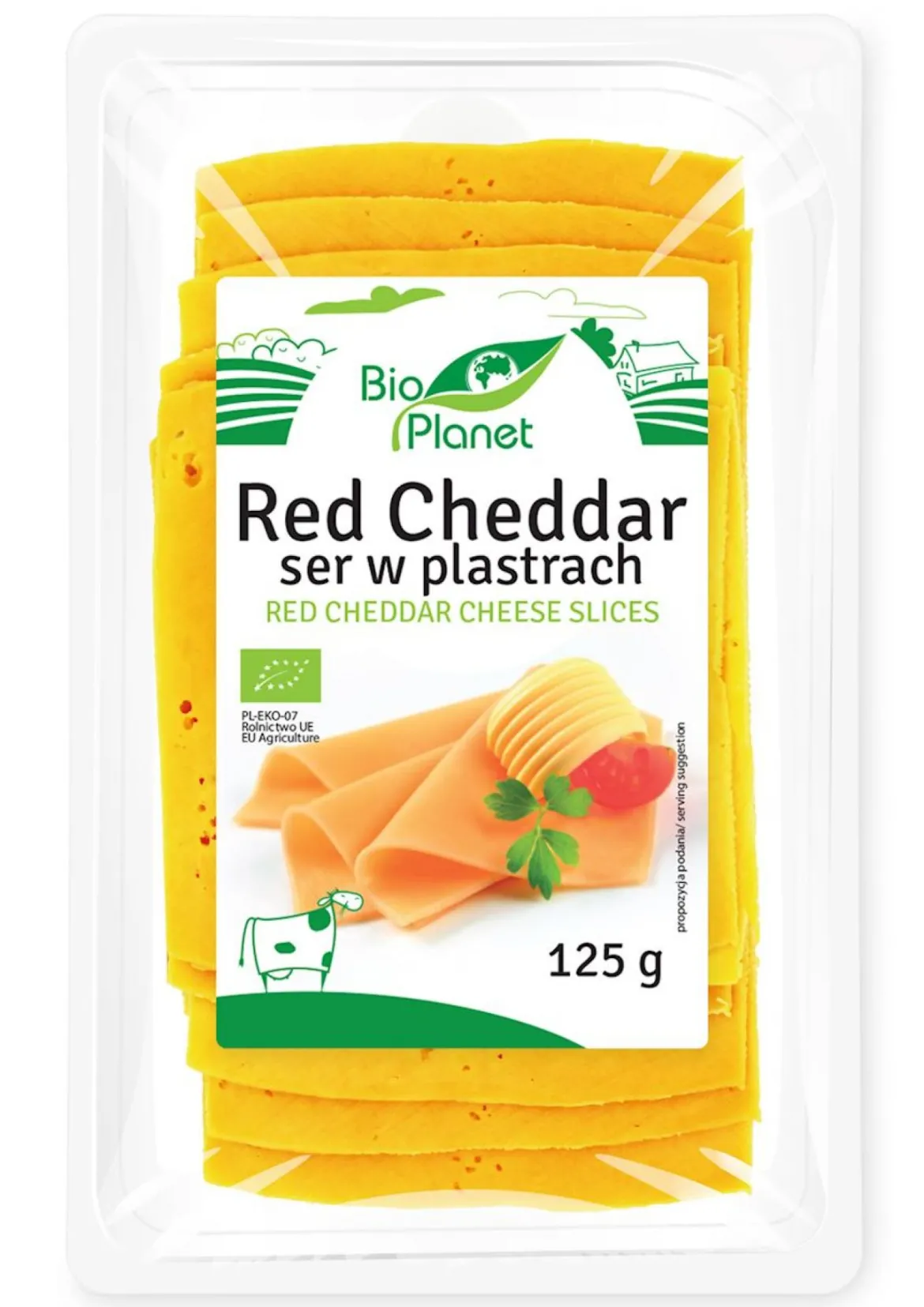 Ser Red Cheddar w Plastrach BIO 125g Bio Planet