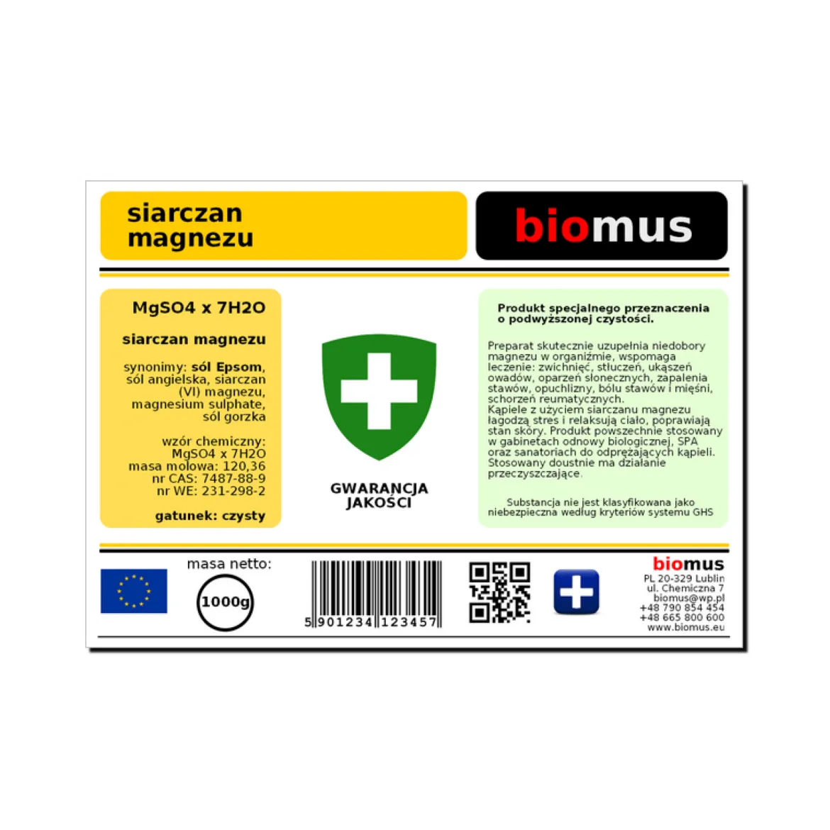 Siarczan magnezu 1kg Biomus
