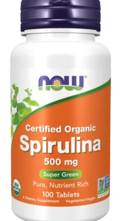 Spirulina 500mg 100 tabletek Now Foods