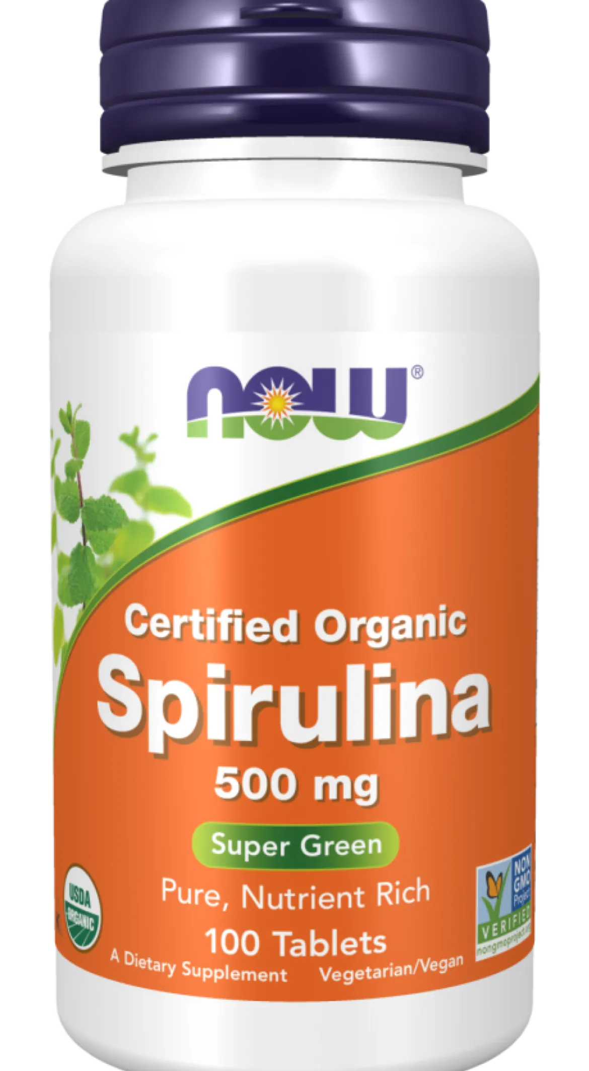 Spirulina 500mg 100 tabletek Now Foods
