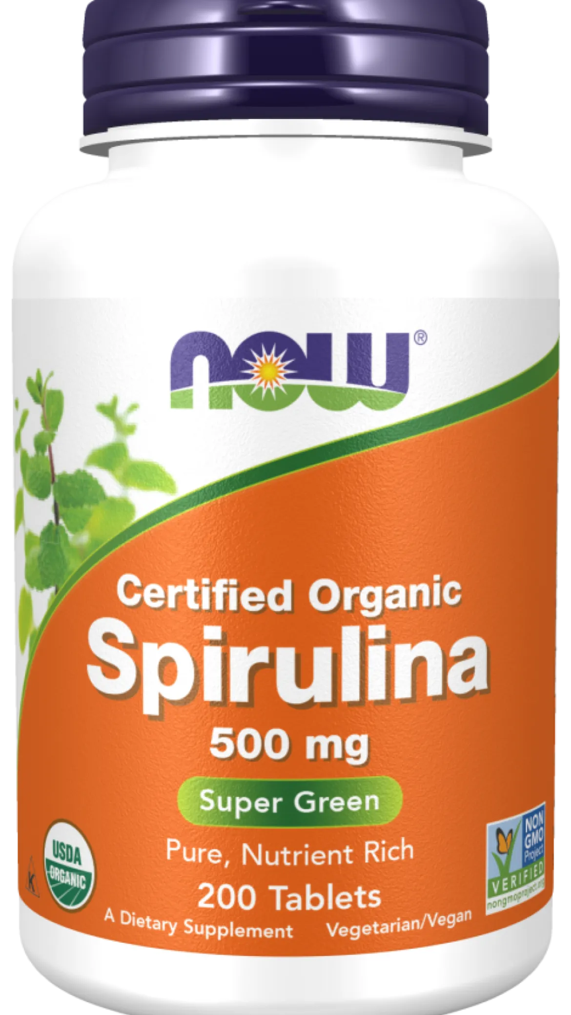 Spirulina 500mg 200 tabletek Now Foods