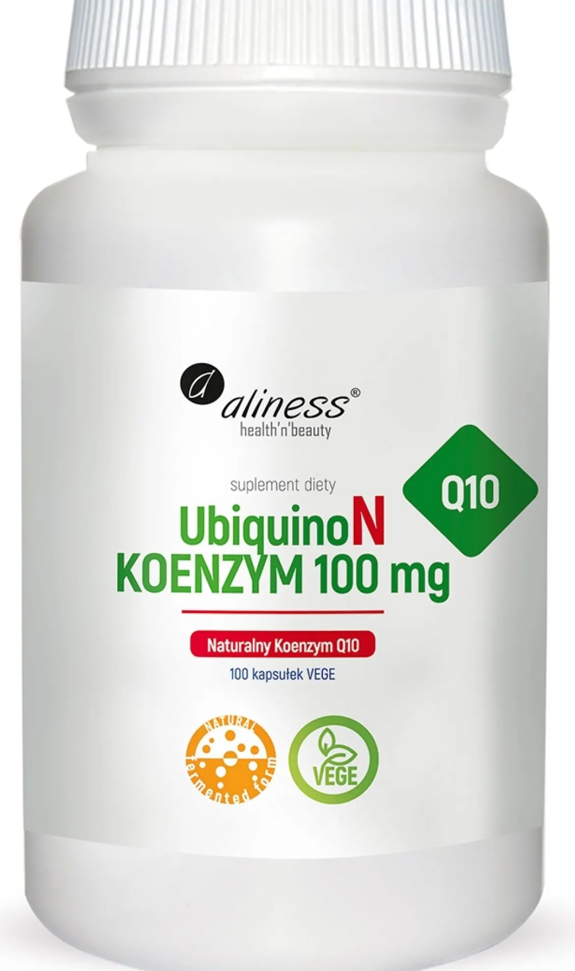 UbiquinoN Naturalny Koenzym Q10 100mg 100Vkaps Aliness