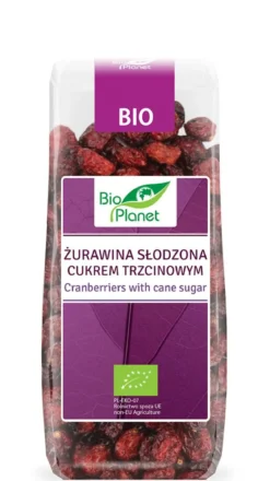 Żurawina słodzona cukrem trzcinowym BIO 100g Bio Planet