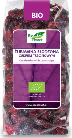 Żurawina słodzona cukrem trzcinowym BIO 400g Bio Planet