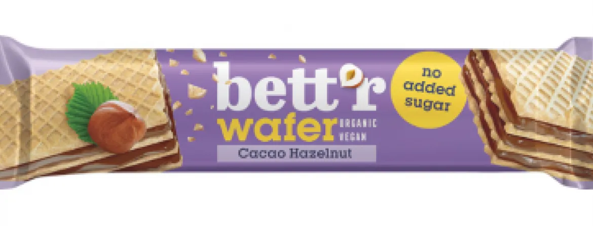 Wafelek z Kremem Orzechowo - Kakaowym Bez Dodatku Cukrów BIO 30g Bett'r