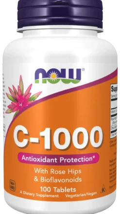 Witamina C-1000 z z dziką różą i bioflawonoidami 100 tabletek Now Foods