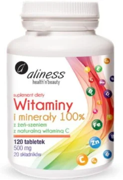Witaminy i minerały 100% x 120 tabletek Aliness