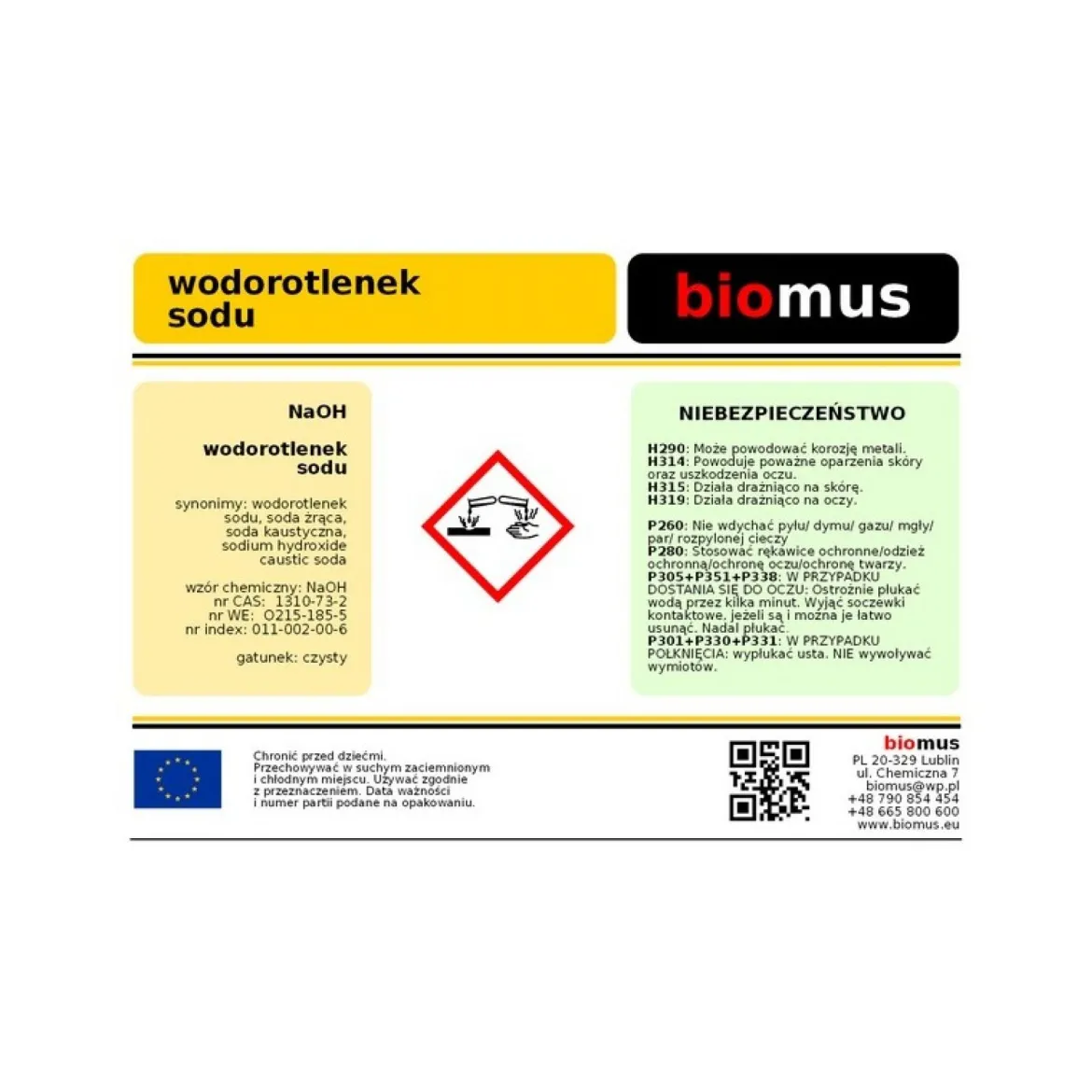 Wodorotlenek sodu 1kg Biomus