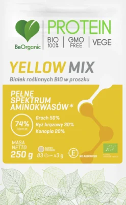 Yellow Mix białek roślinnych BIO 250g BeOrganic