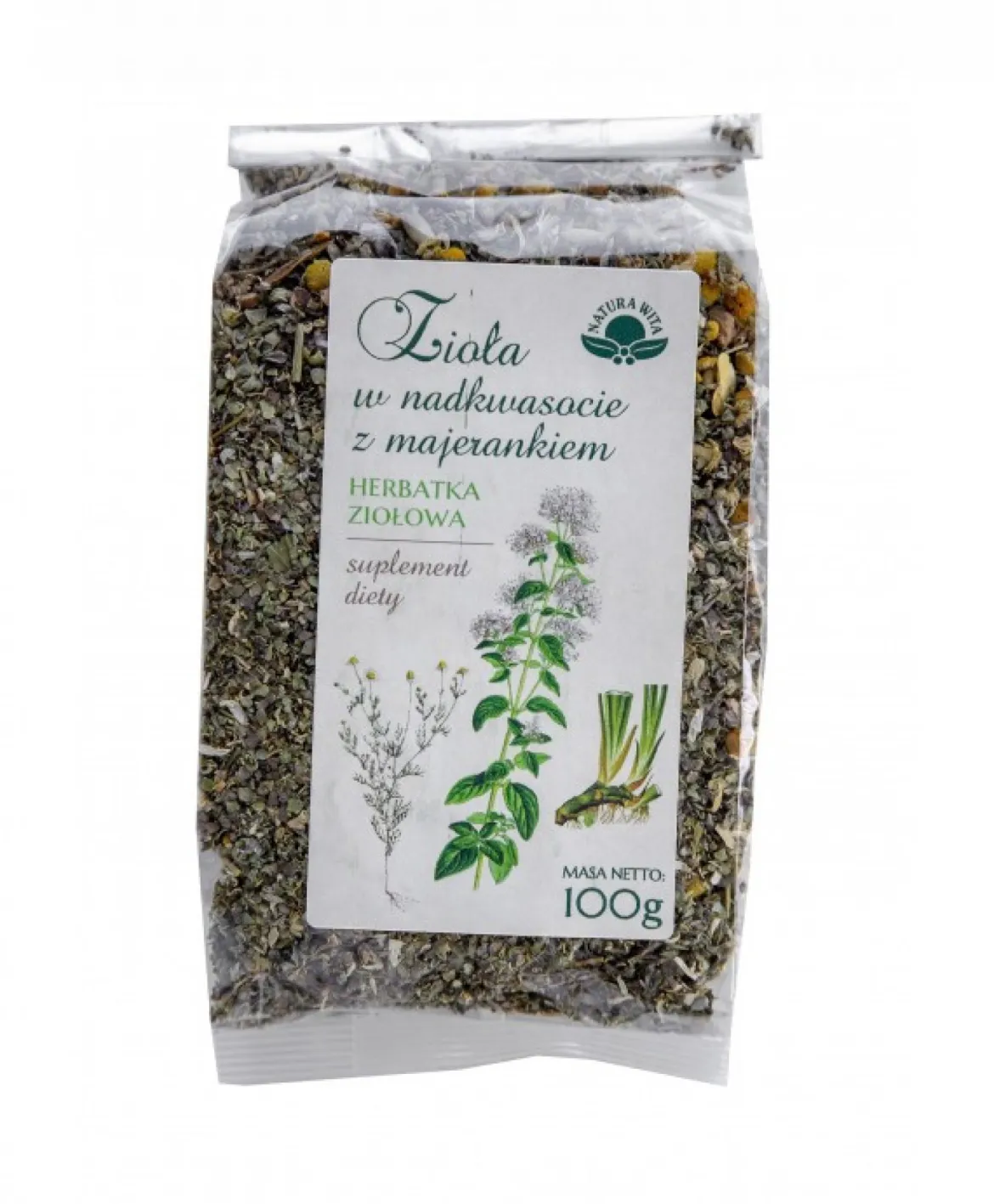 Zioła w nadkwasocie z majerankiem 100g Natura Wita